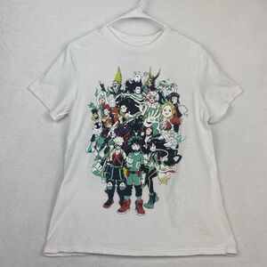 My Hero Academy Graphic Shirt Adult Medium White Anime Crewneck Short Sleeve
